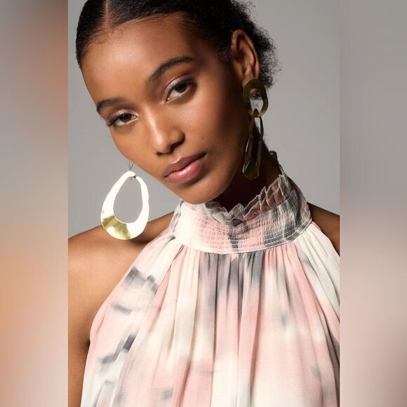 Anthropologie Maeve Halter Sheer Printed Maxi Dress Size Large - Picture 4 of 5